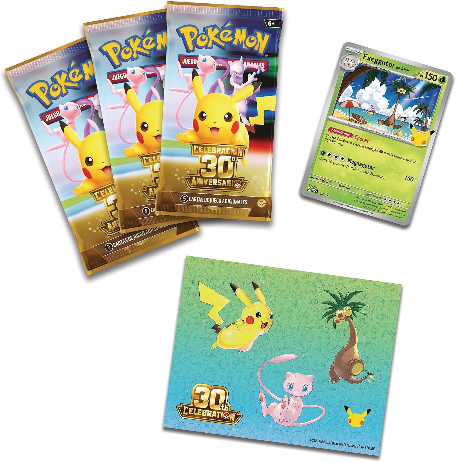 Colección con Pegatinas 30 Aniversario: Exeggutor de Alola de JCC Pokémon Español - Imagen 3