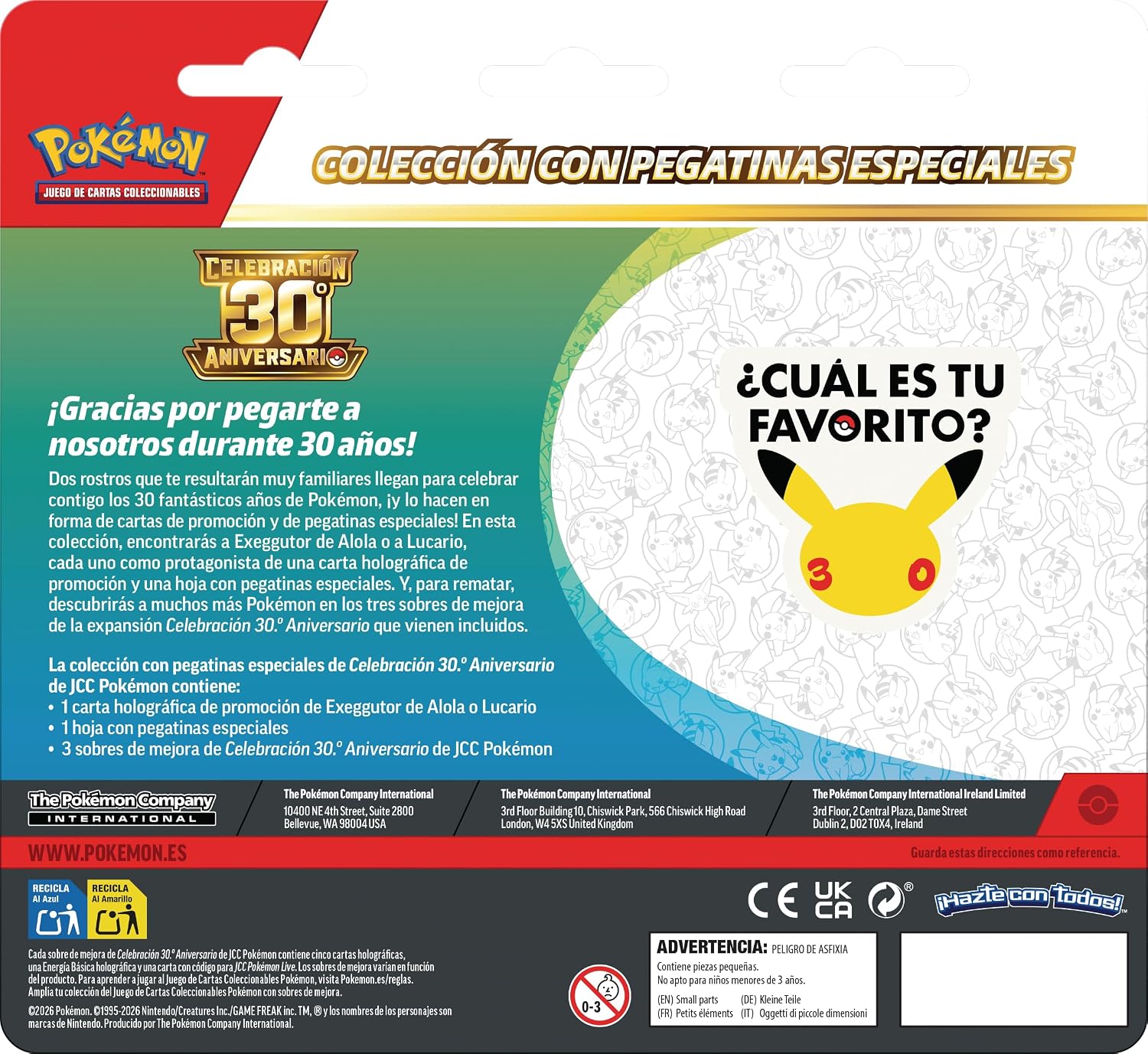Colección con Pegatinas 30 Aniversario: Exeggutor de Alola de JCC Pokémon Español - Imagen 2