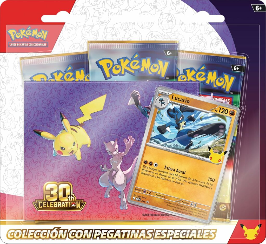 Colección con Pegatinas 30 Aniversario: Lucario de JCC Pokémon Español